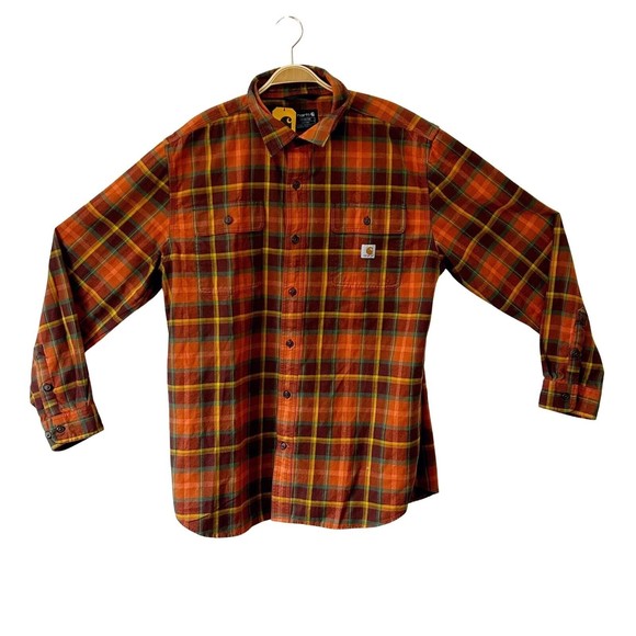 Carhartt Other - Carhartt Flannel Shirt Size L Loose Fit Heavyweight Long Sleeve Plaid